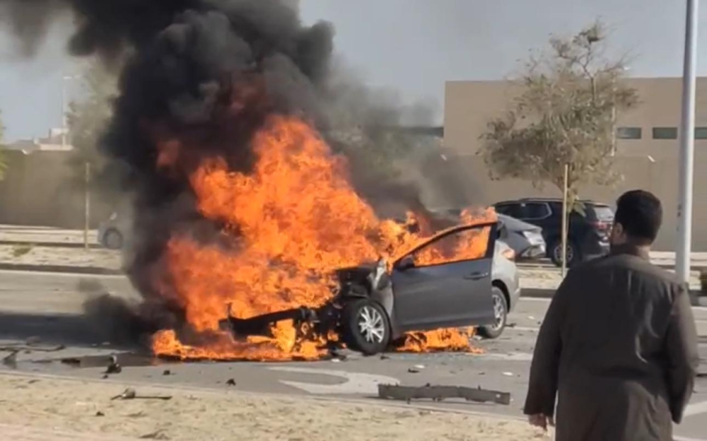 أول تعليق من المرور على حادث تصادم 3 مركبات في مدينة الجبيل